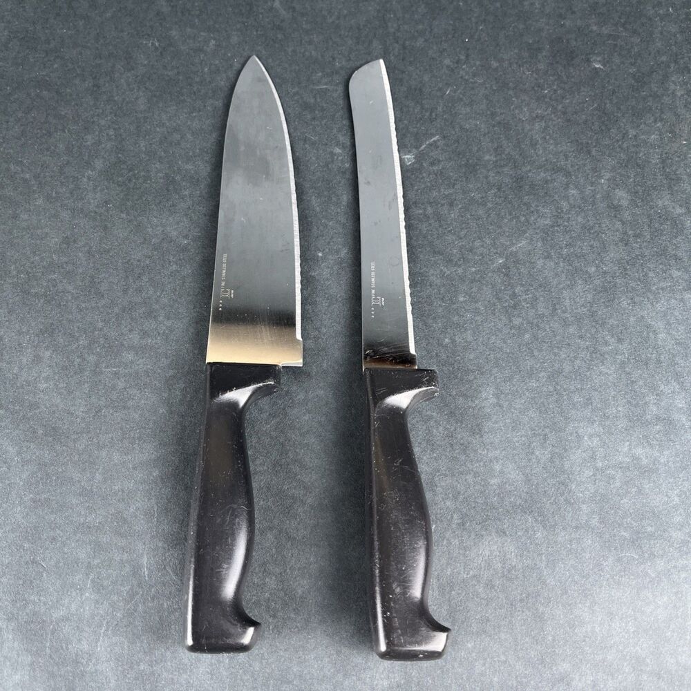 Vintage JCPenney Kitchen Knife Set 2pc Stainless‎ Japan Chef & Serrated Slicer